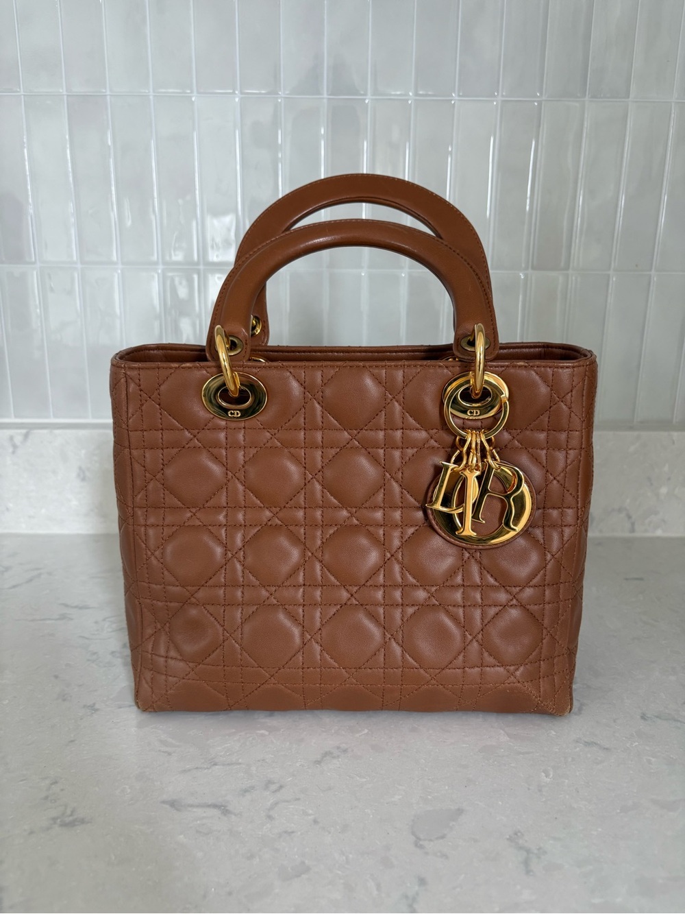Medium Lady Dior Cognac GHW